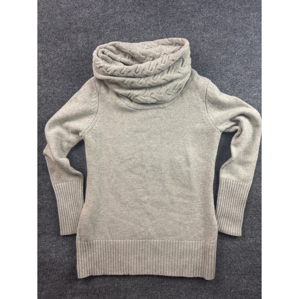 Banana Republic Cowl Neck Sweater Womens Large Gray Merino Wool Cashmere Blend